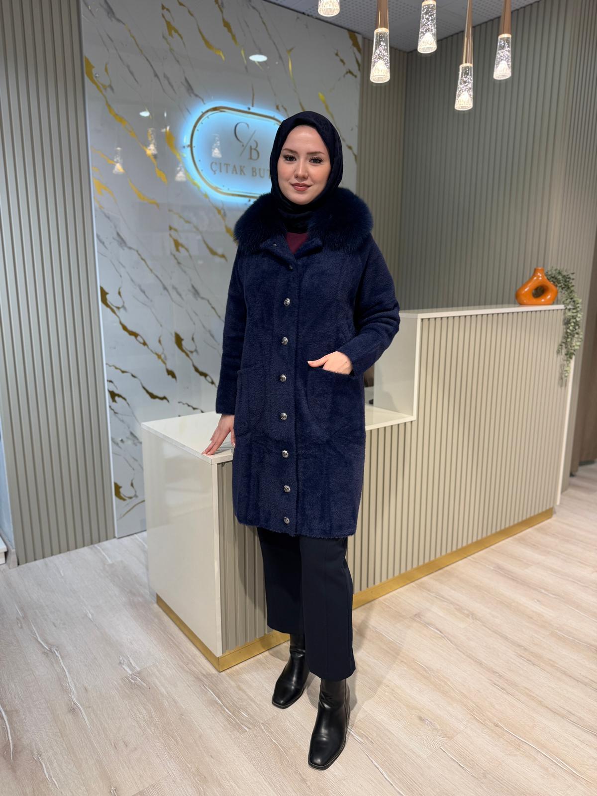 NUSS 7011 ANGORA KABAN-LACİVERT