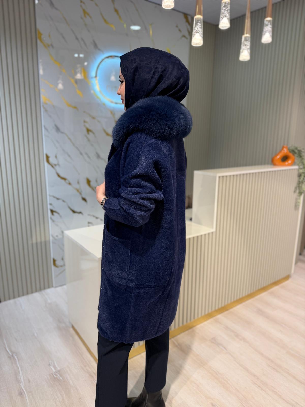 NUSS 7011 ANGORA KABAN-LACİVERT