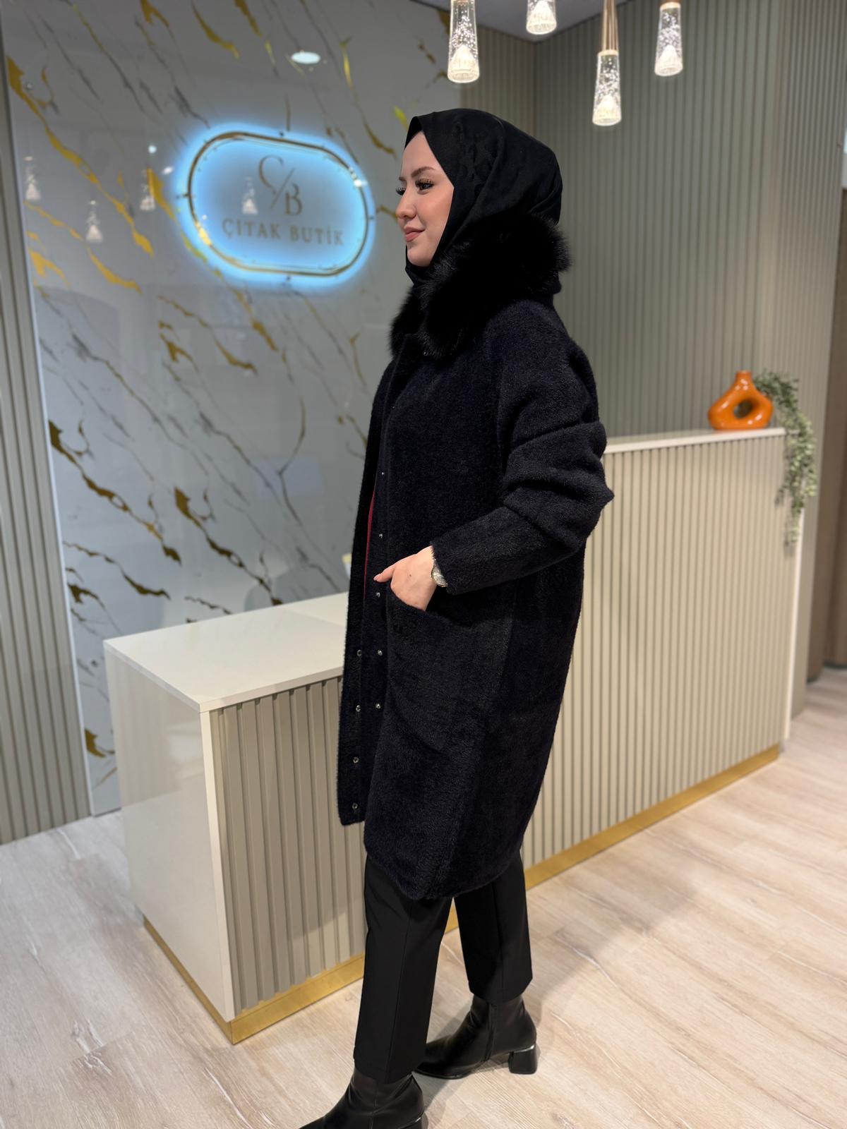 NUSS 7011 ANGORA KABAN-SİYAH