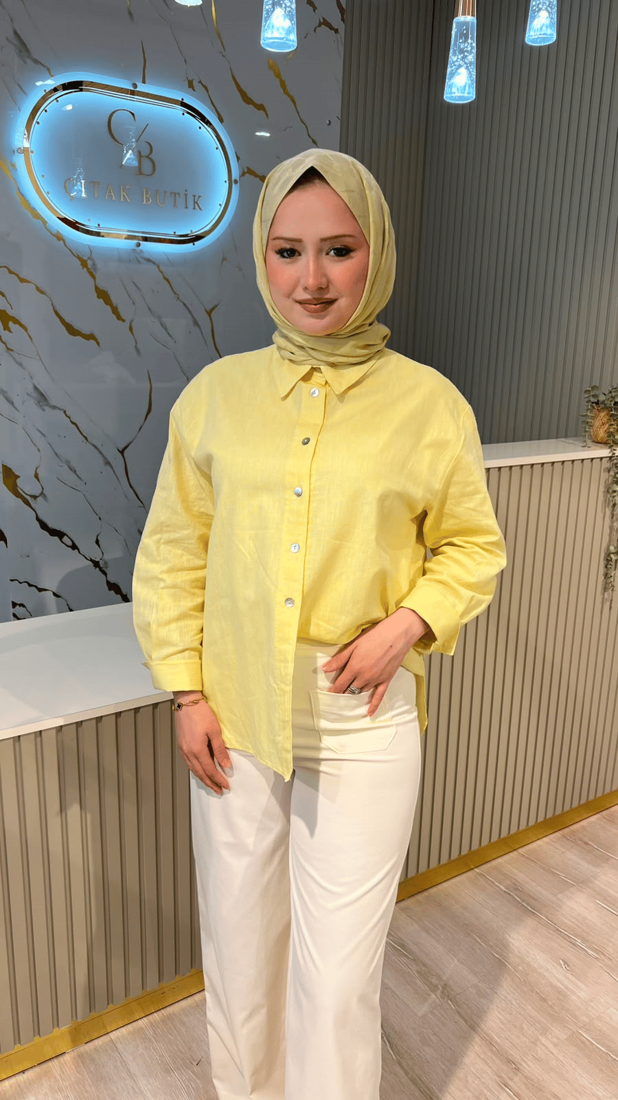 ORFEONEGRO 34943 BASİC GÖMLEK -SARI