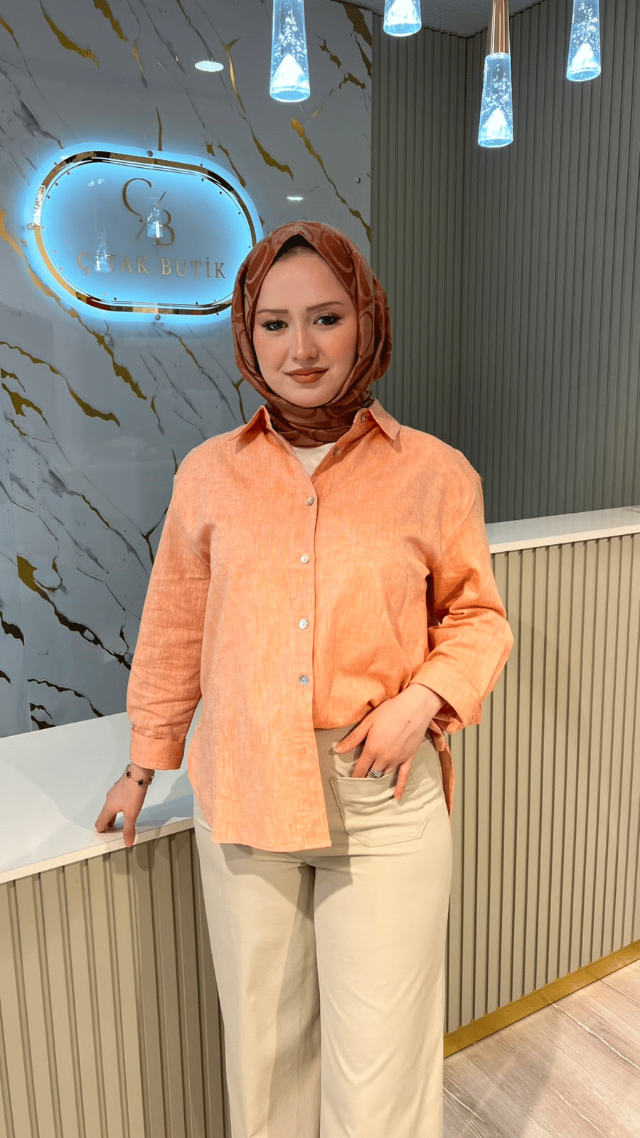 ORFEONEGRO 34943 BASİC GÖMLEK -TURUNCU