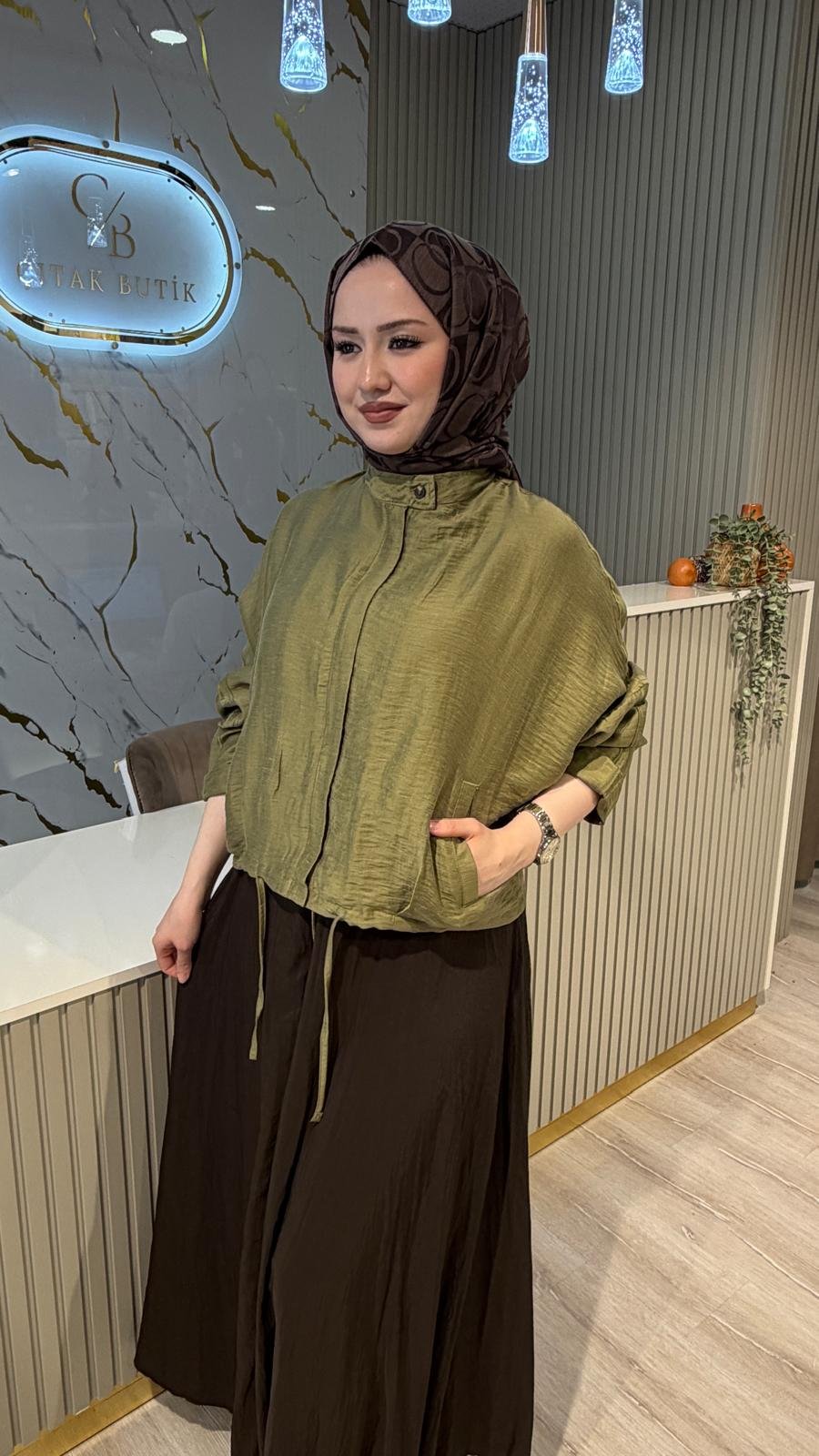 ORFEONEGRO 38202 BOMBER KISA CEKET - HAKİ