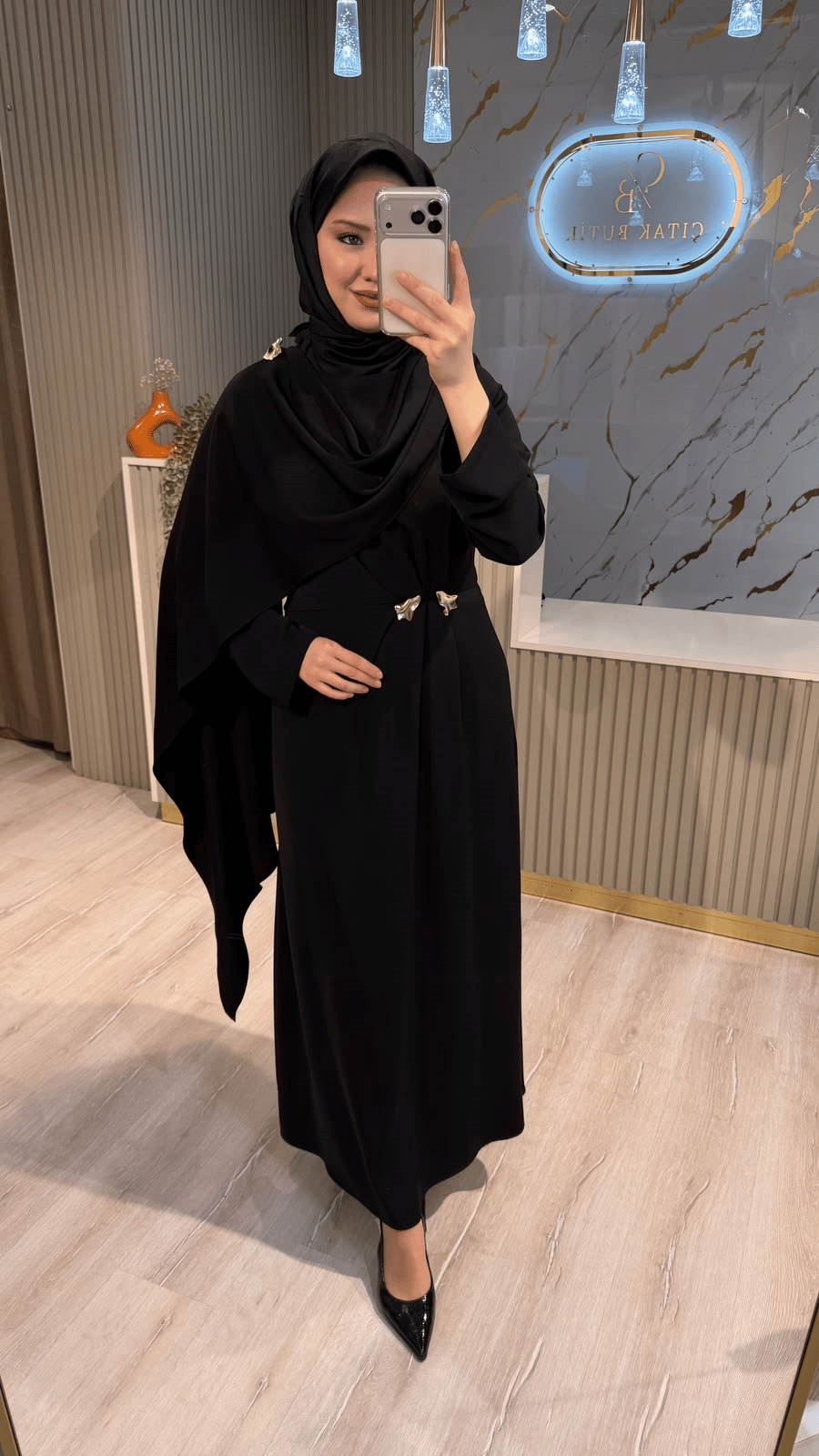 OTTO 01503 ŞAL YAKA ELBİSE - SİYAH