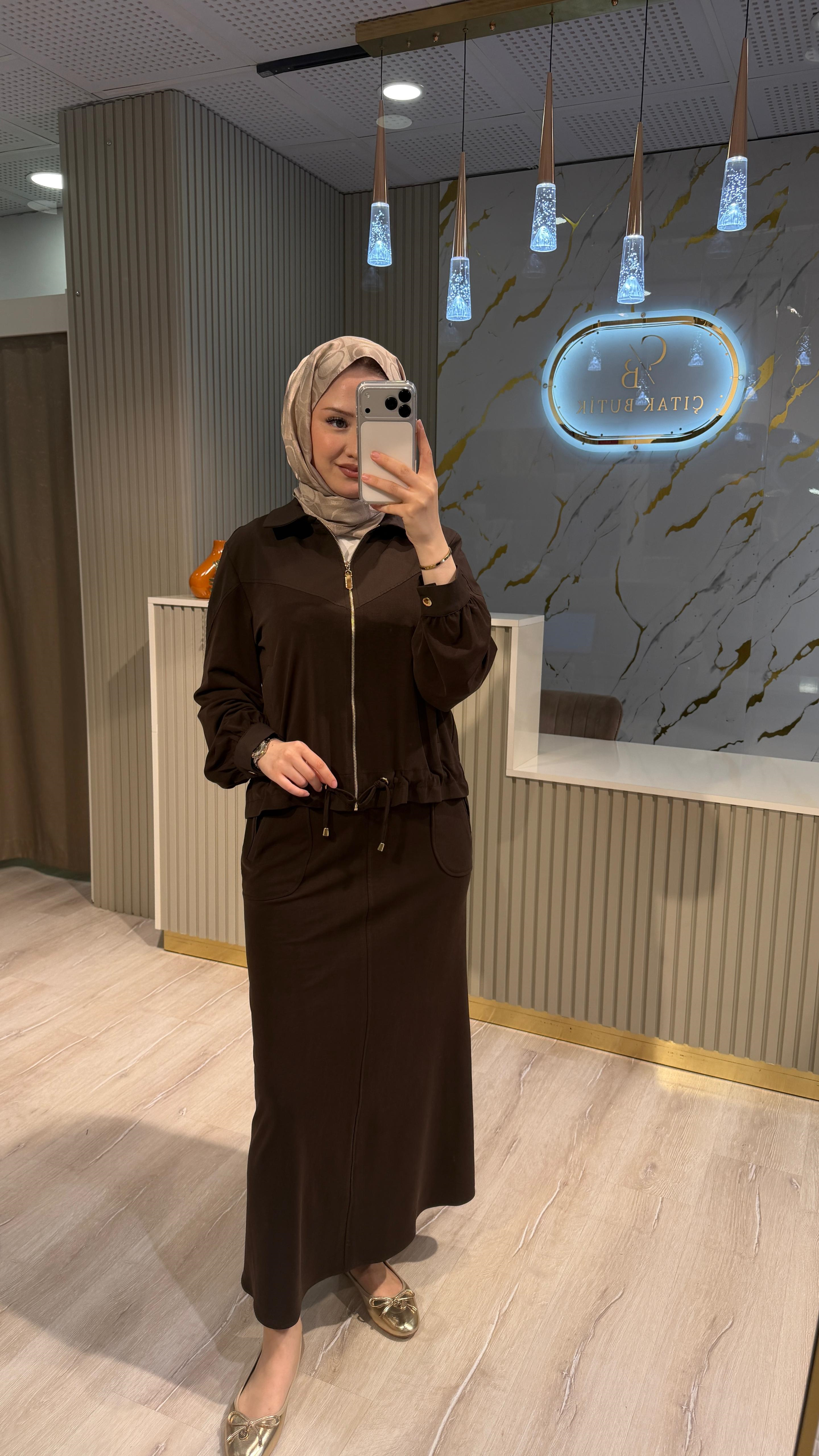 OTTO 7479 ETEKLİ TAKIM - KAHVE