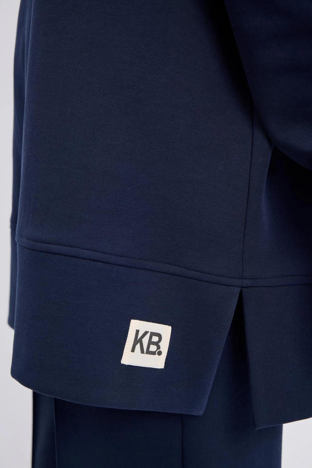 OVERSIZE YANDAN YIRTMAÇLI SWEATSHIRT-LACİVERT