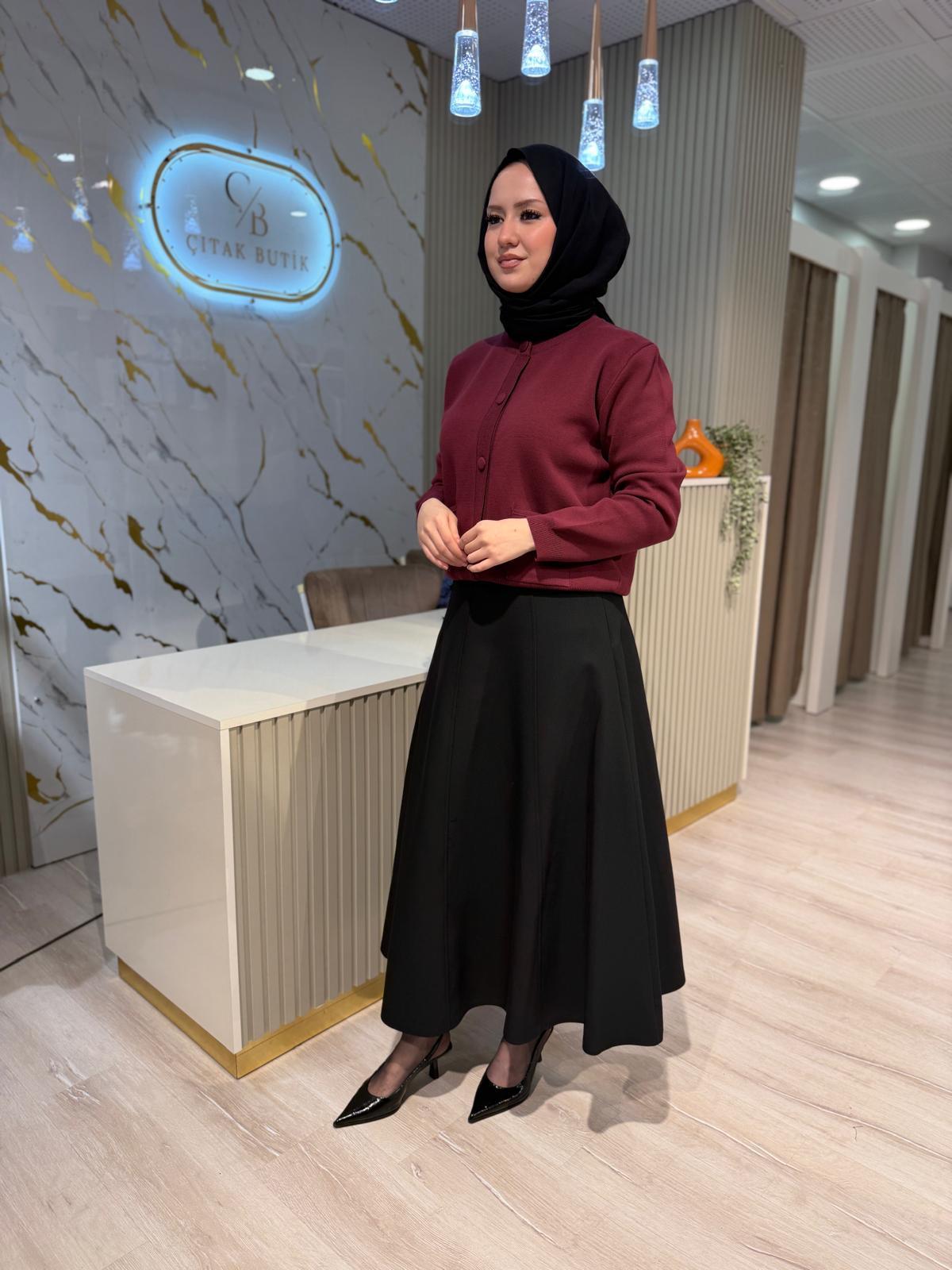 PARÇALI 1102  KREP ETEK- SİYAH
