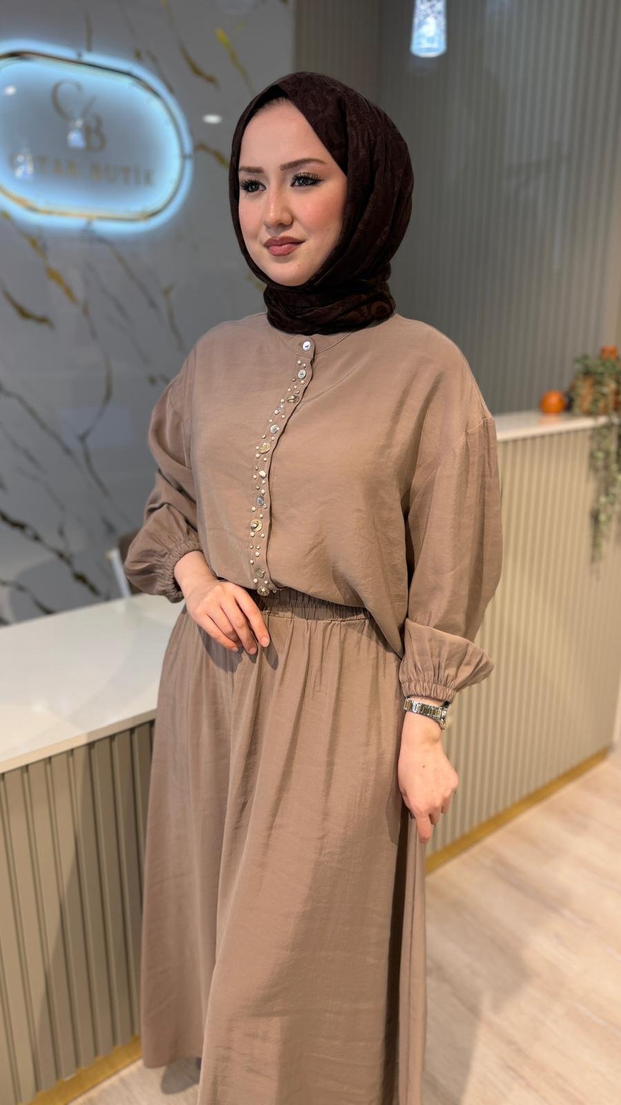 PUANE 14434 ETEKLİ TAKIM - SÜTLÜ KAHVE