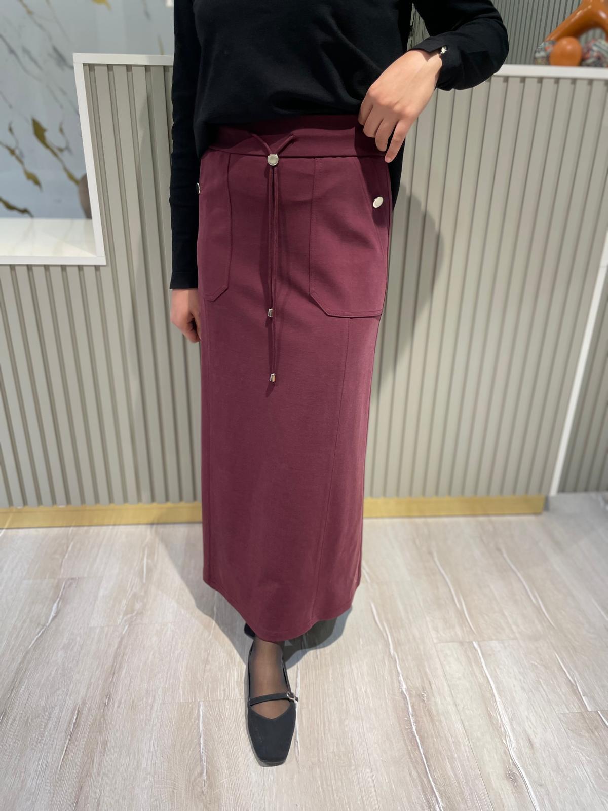 SENTEZ 5472 ELENNA CEP DÜĞME DETAYLI ÇAN ETEK-BORDO