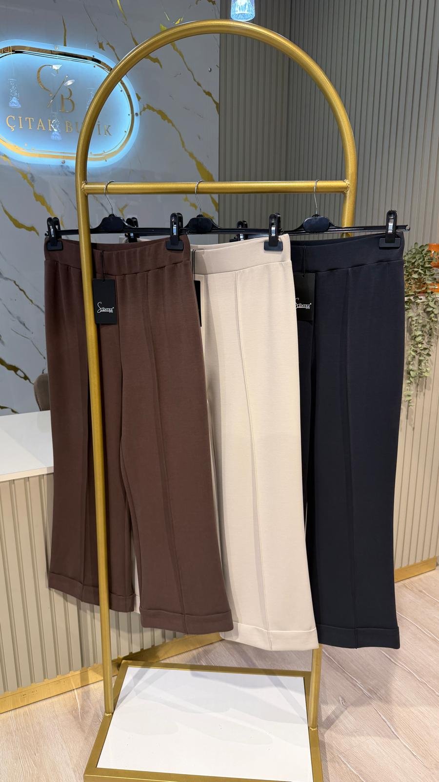SENTEZ 5536 NERVÜRLÜ BAMBU DUBLE PAÇA PANTOLON