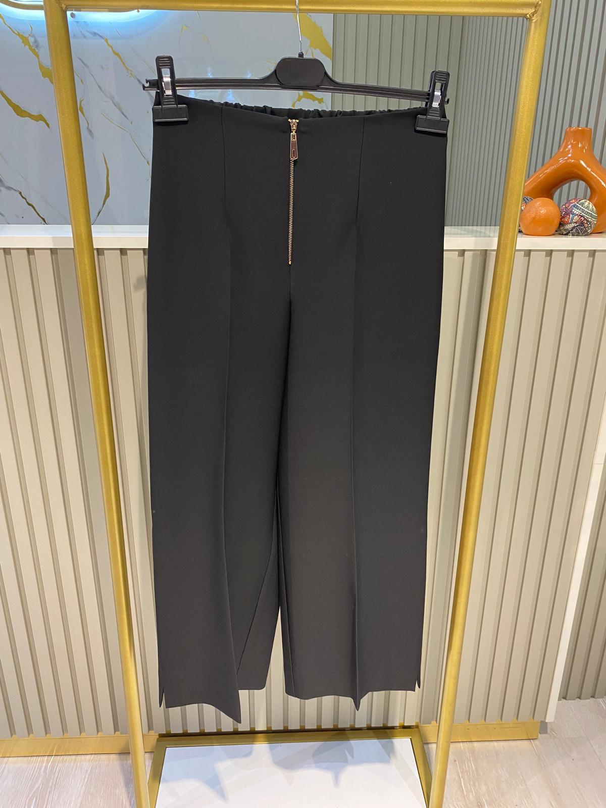 SENTEZ 5565 QUEEN KISA GENİŞ PAÇA PANTALON-SİYAH