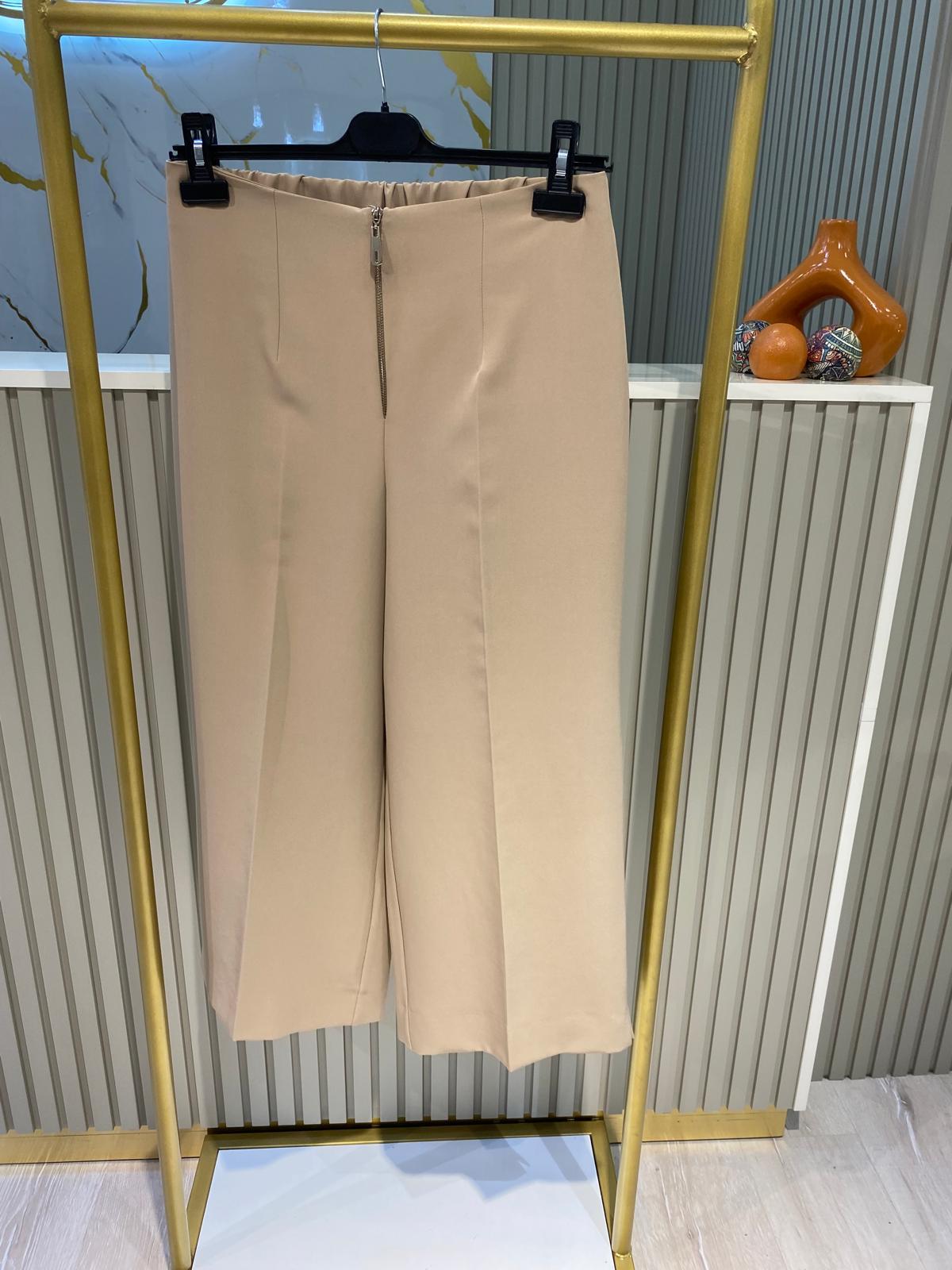 SENTEZ 5565 QUEEN KISA GENİŞ PAÇA PANTALON-CAMEL