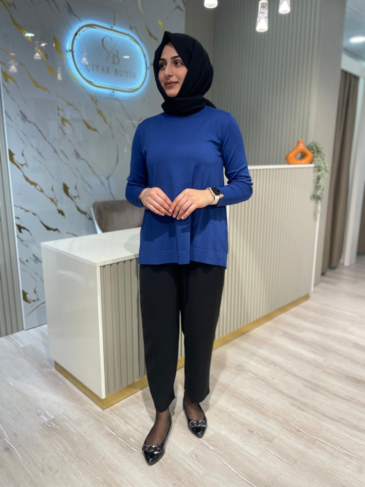 SENTEZ 5618 ELEGANCE BELİ LASTİKLİ DAR PAÇA PANTOLON-SİYAH