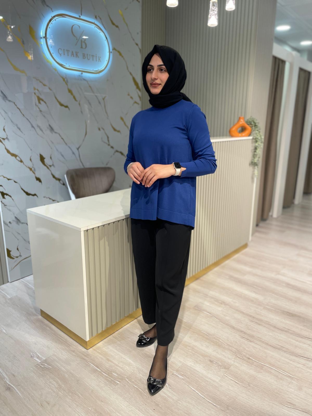 SENTEZ 5618 ELEGANCE BELİ LASTİKLİ DAR PAÇA PANTOLON-SİYAH