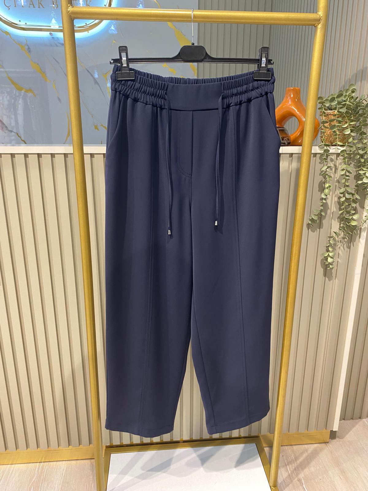 SENTEZ 5618 ELEGANCE BELİ LASTİKLİ DAR PAÇA PANTOLON-LACİVERT