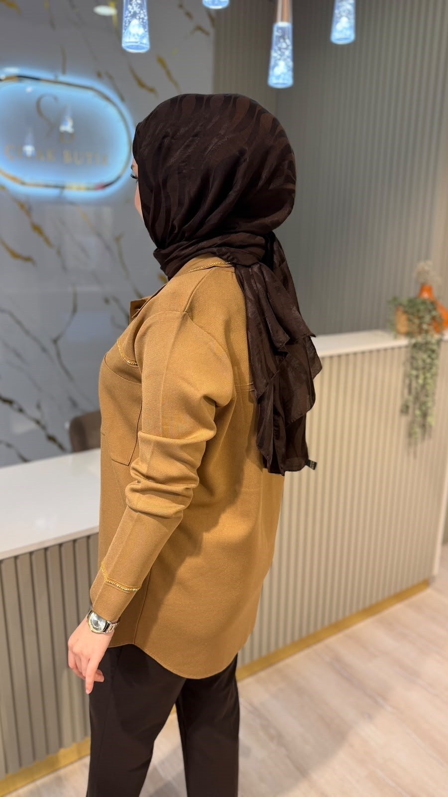 TIĞ TRİKO 21562 CEP DETAYLI RAYON  CEKET- CAMEL