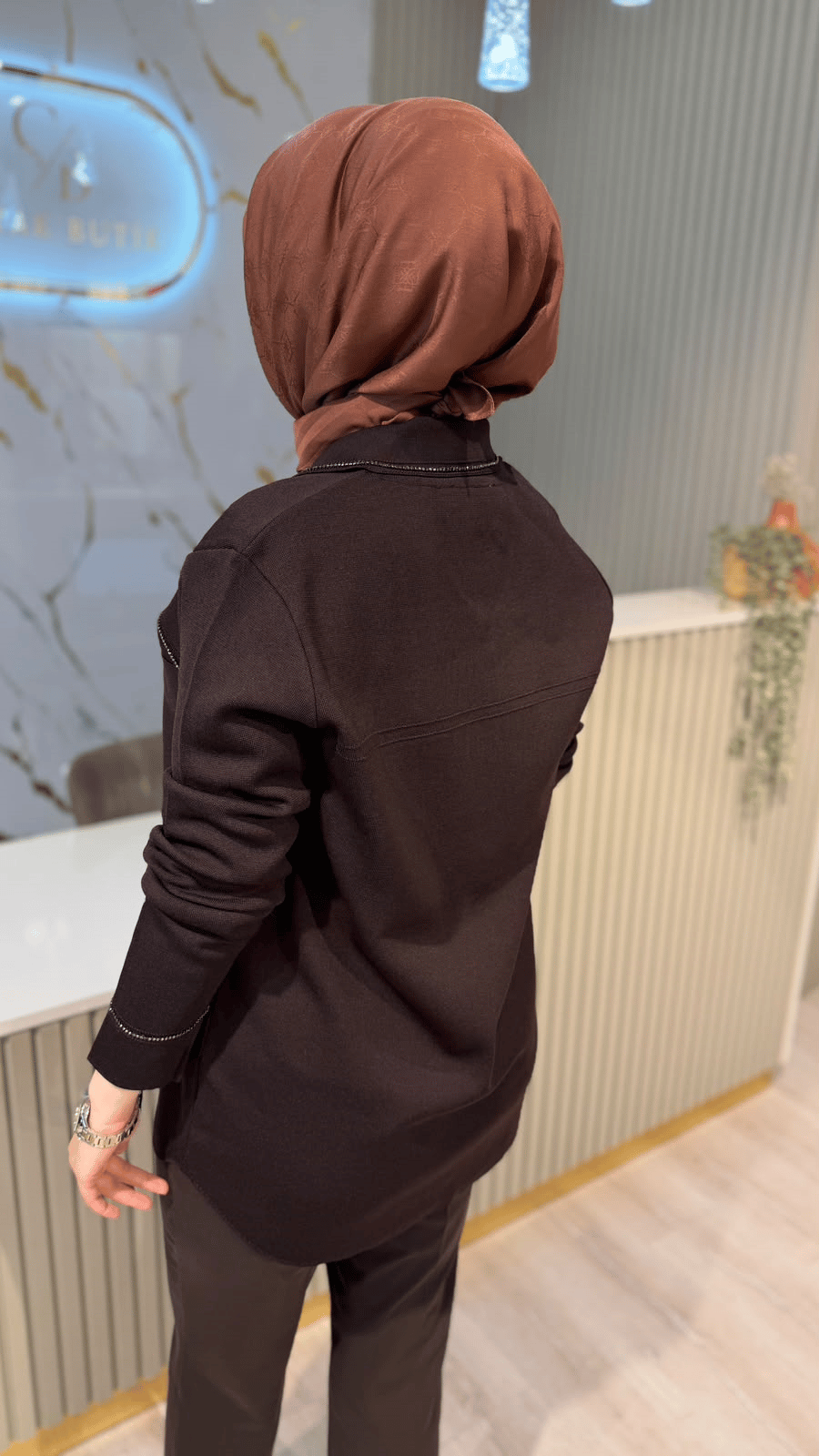 TIĞ TRİKO 21562 CEP DETAYLI RAYON  CEKET- KAHVE