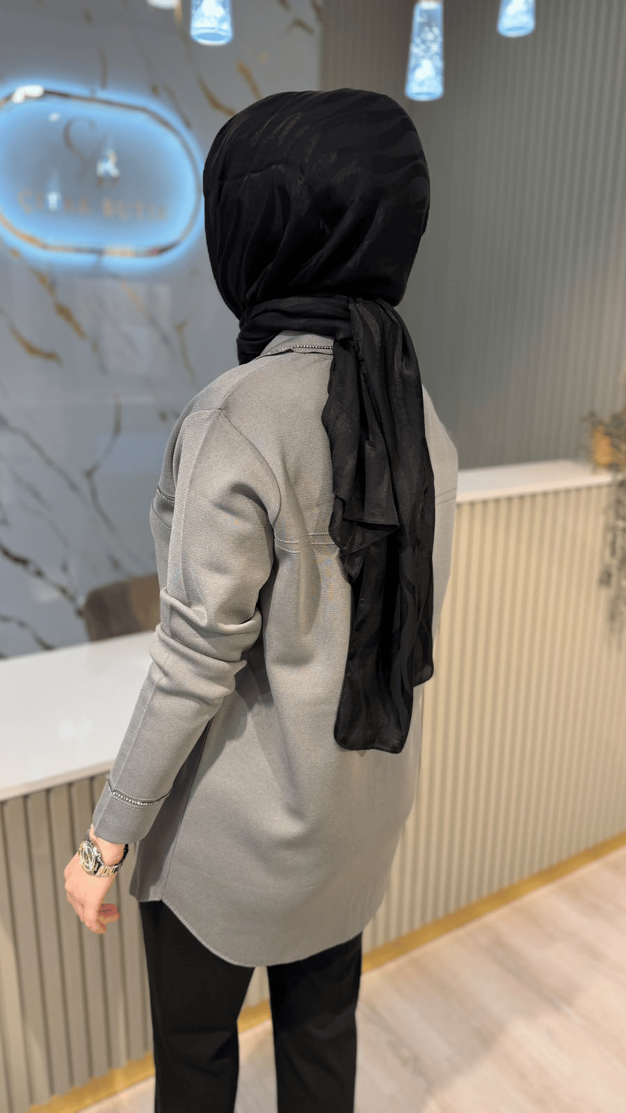 TIĞ TRİKO 21562 CEP DETAYLI RAYON  CEKET- GRİ