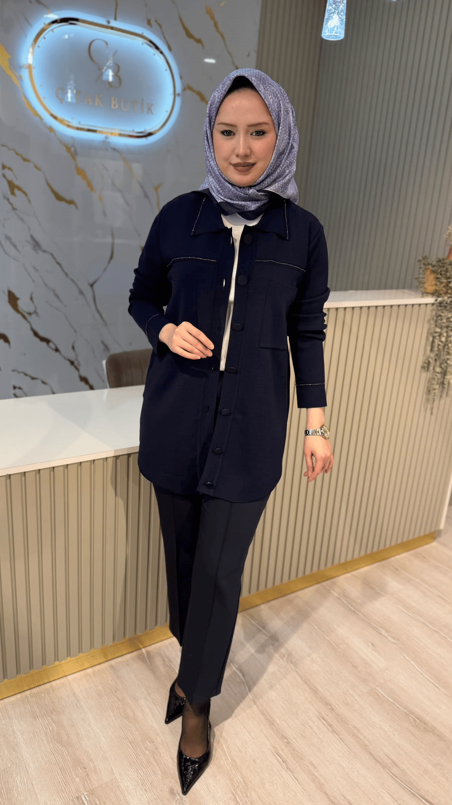 TIĞ TRİKO 21562 CEP DETAYLI RAYON  CEKET- LACİVERT