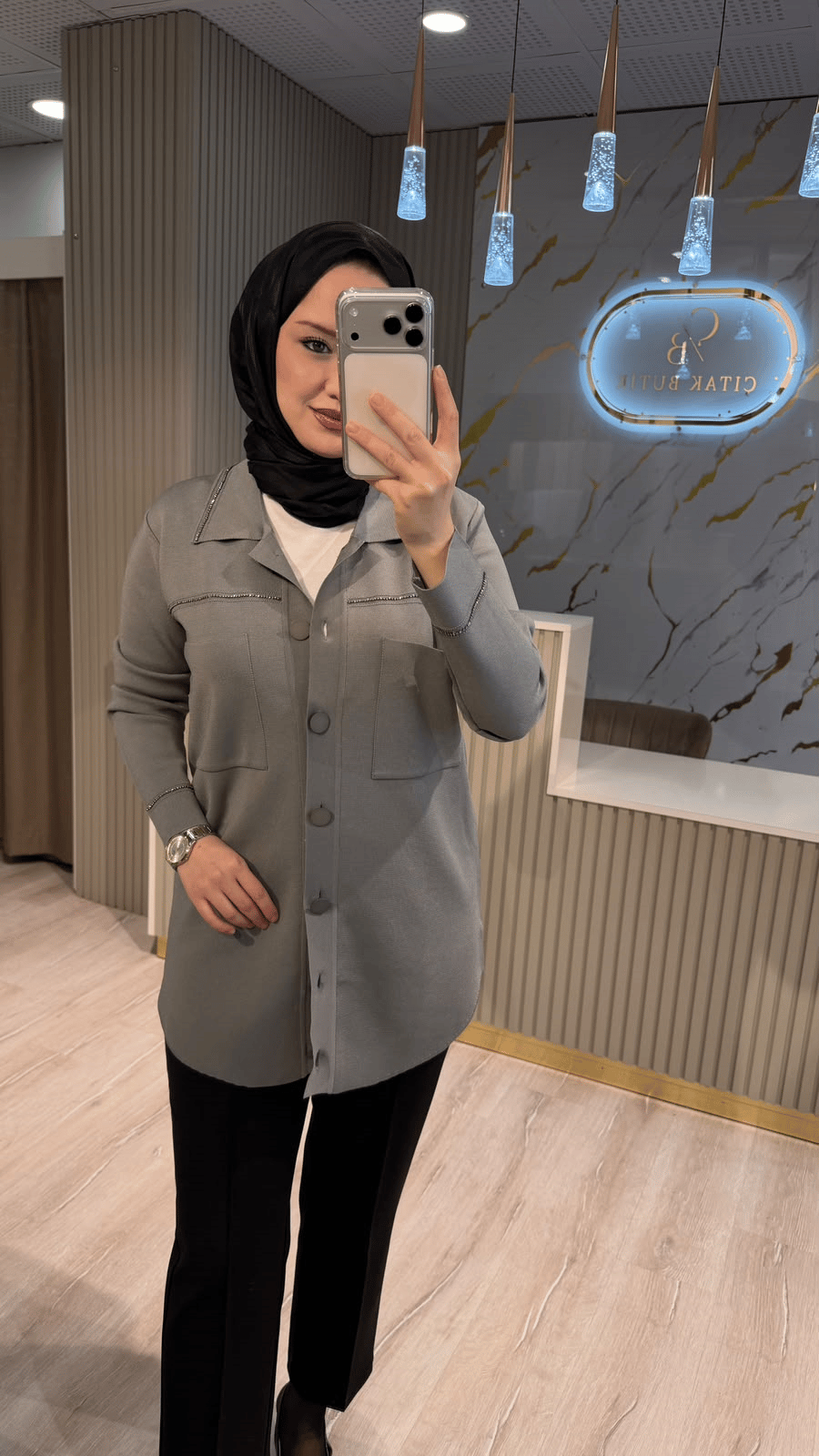 TIĞ TRİKO 21562 CEP DETAYLI RAYON  CEKET- GRİ