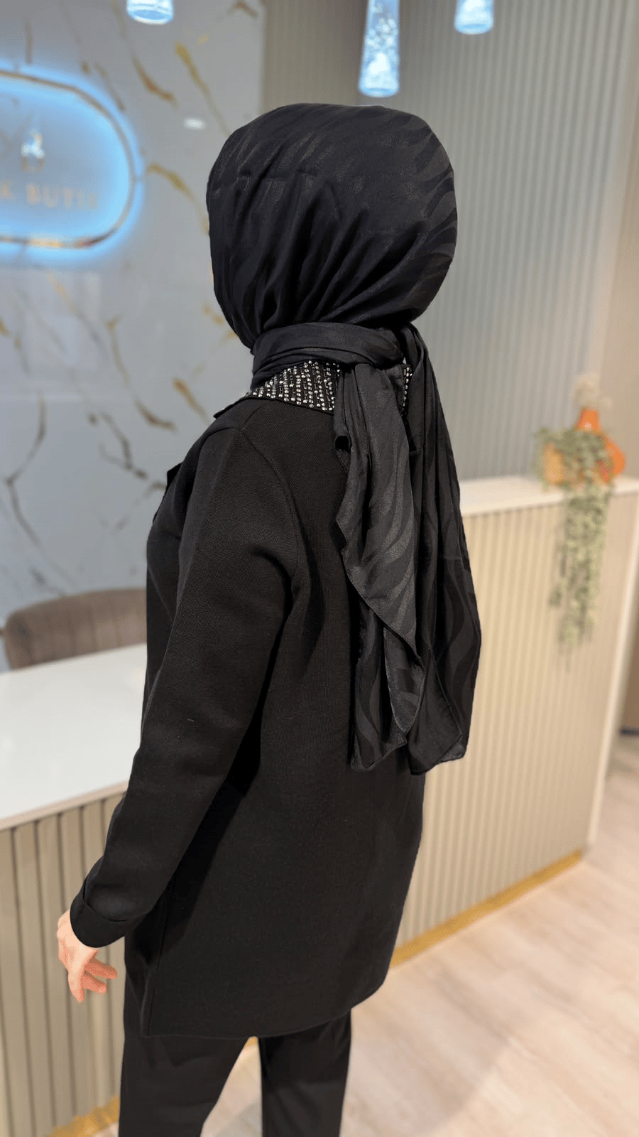 TIĞ TRİKO 21713 TAŞ BASKICI CEKET - SİYAH