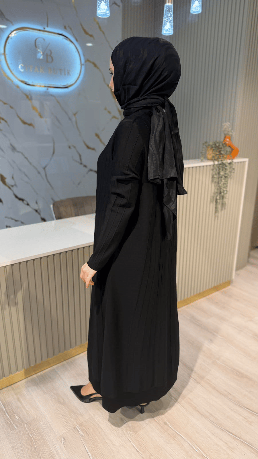 TIĞ TRİKO 21842 NERVÜR DETAY TRİKO HIRKA - SİYAH