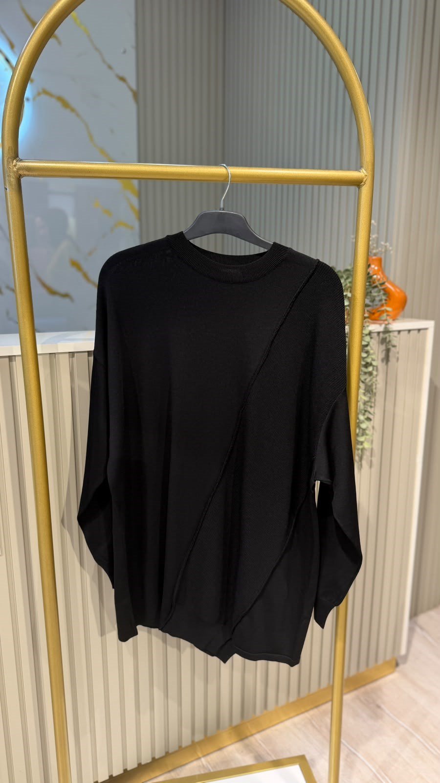TIĞ TRİKO 21872 ÖRGÜ DETAYLI RAYON TUNIK- SİYAH