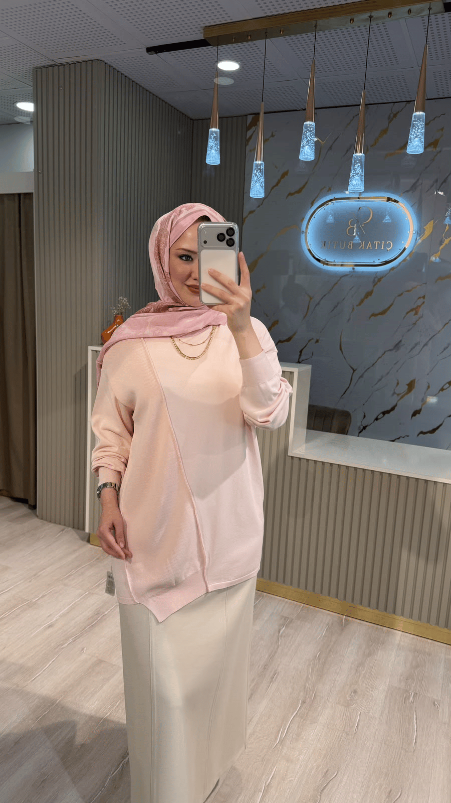 TIĞ TRİKO 21872 ÖRGÜ DETAYLI RAYON TUNIK- PUDRA