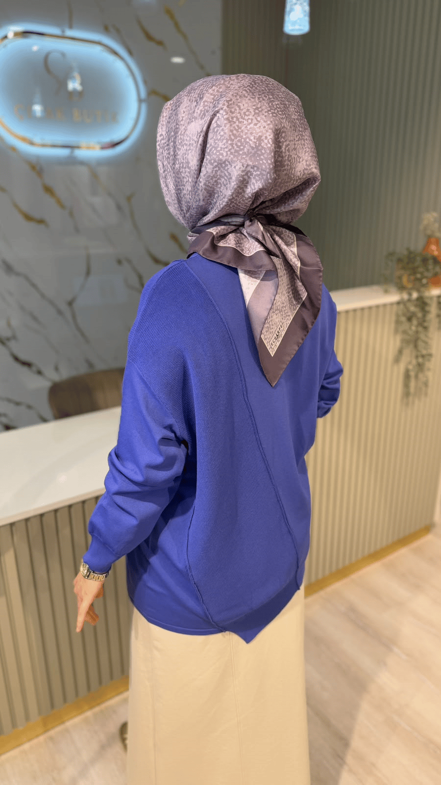 TIĞ TRİKO 21872 ÖRGÜ DETAYLI RAYON TUNIK- LİLA