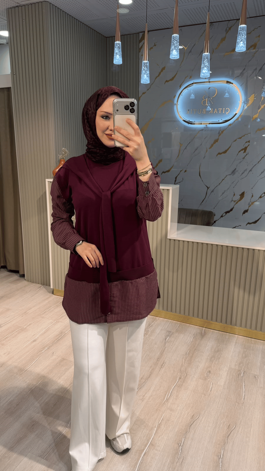 TIĞ TRİKO 22000 GÖMLEK DETAYLI TRİKO TUNIK- MÜRDÜM
