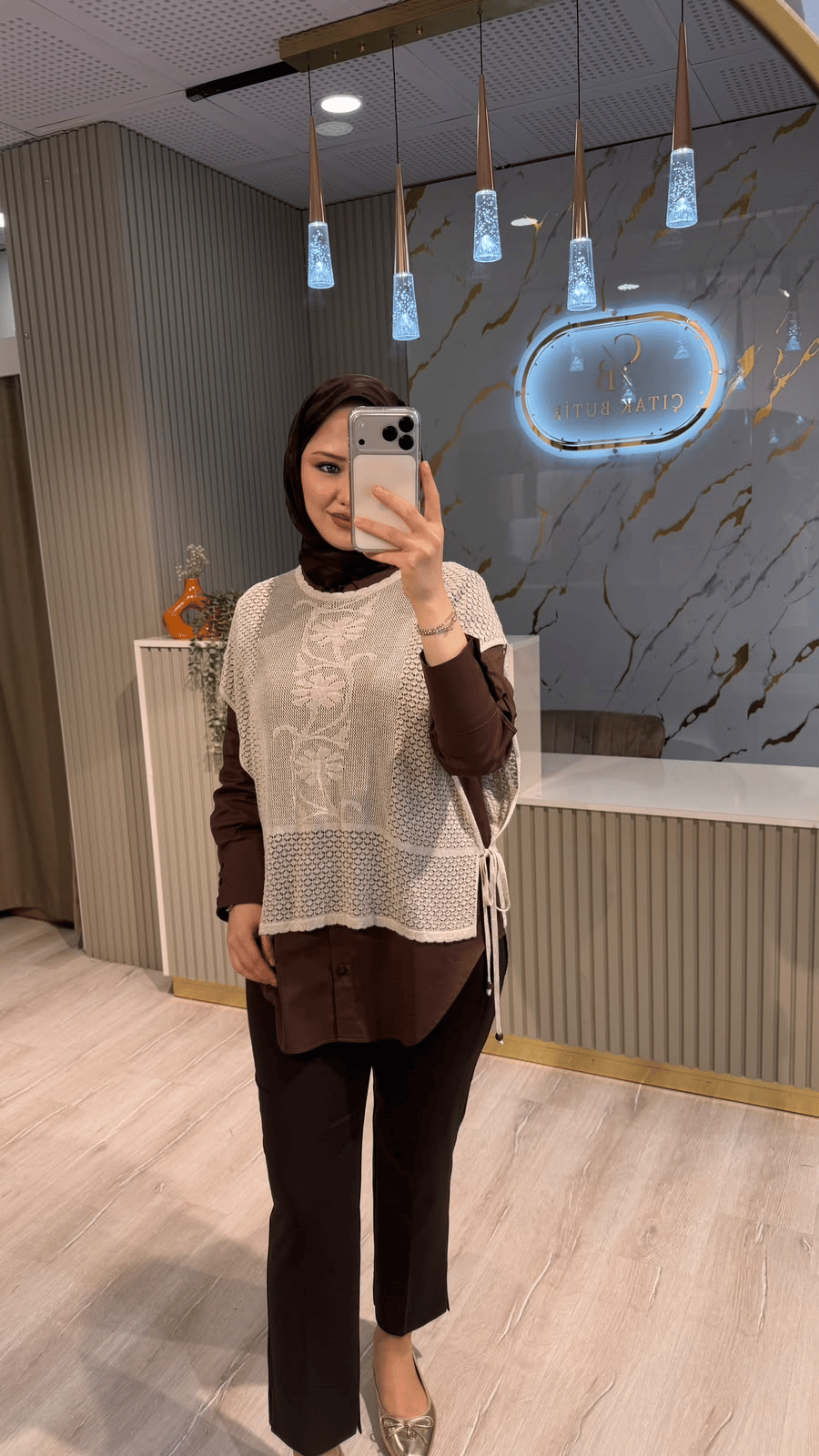 TIĞ TRİKO 22161 KETEN TRİKO SÜVETER VE POPLİN GÖMLEK TAKIM - BEJ-KAHVE