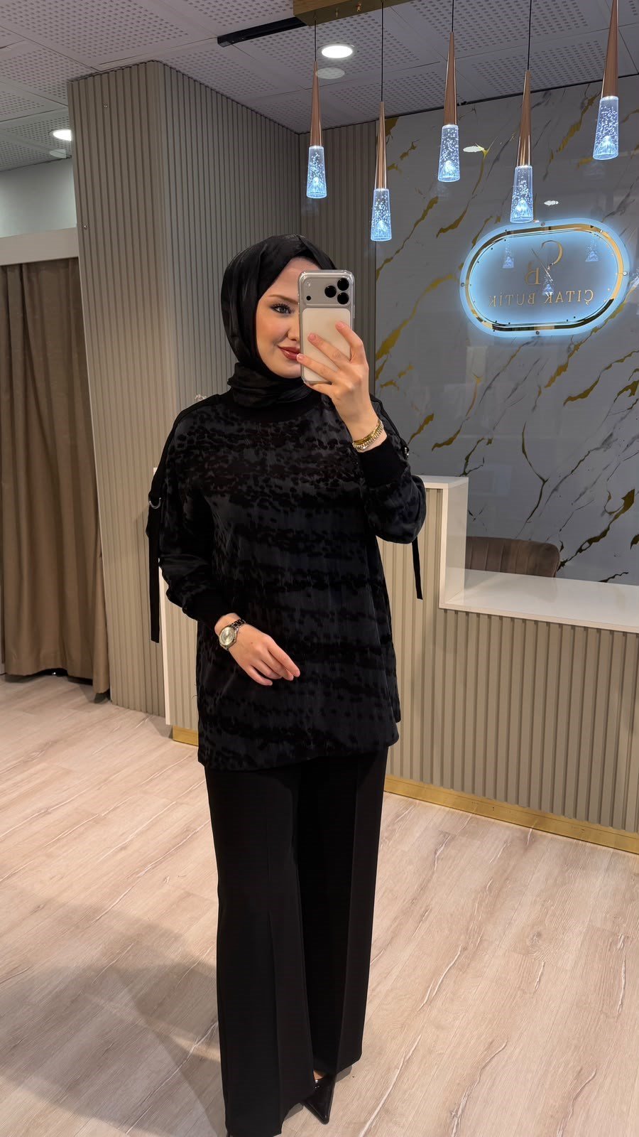 TIĞ TRİKO 4050 OVERSİZE RİBANALI TUNIK-SİYAH