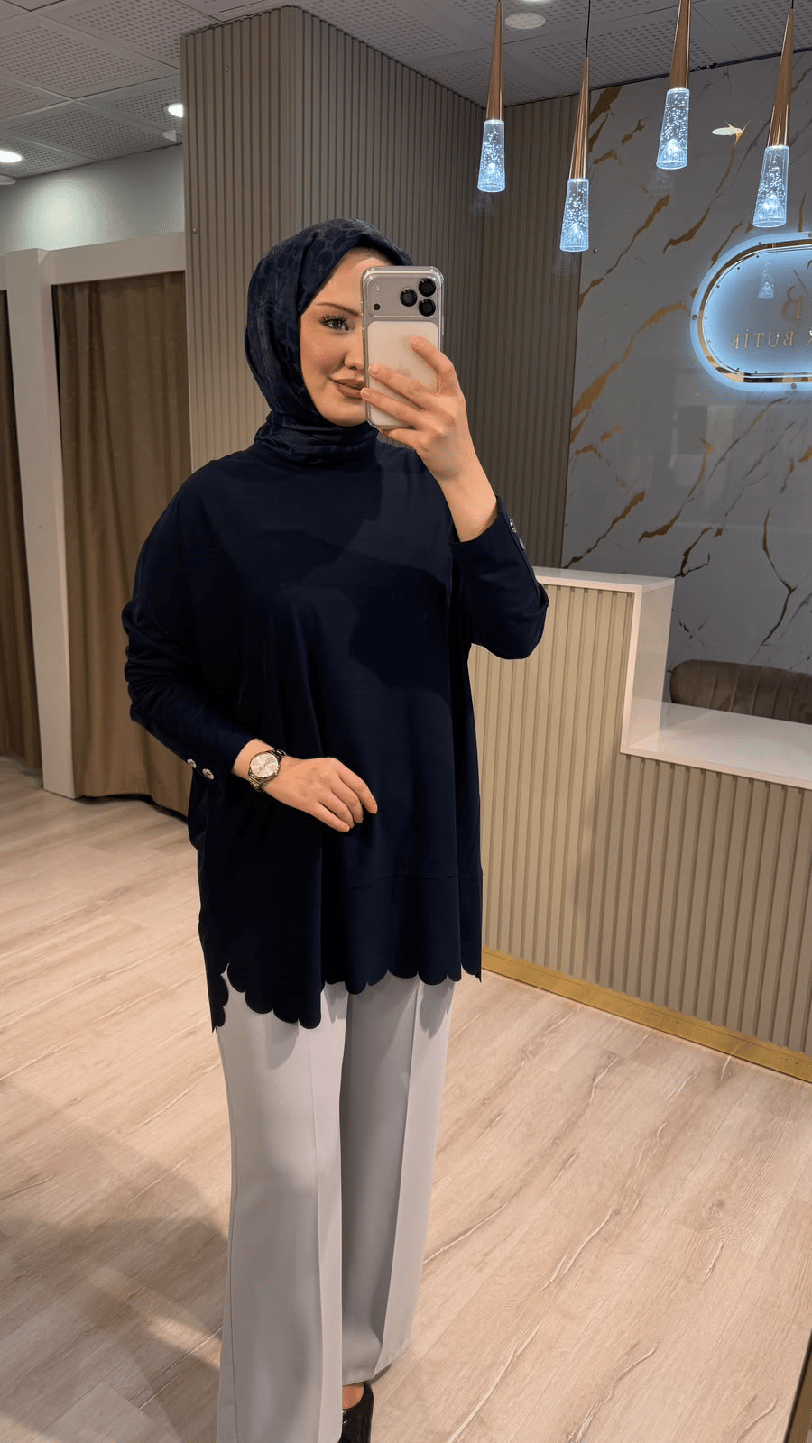 TIĞ TRİKO 4103 OVERSİZE TUNİK - LACİVERT