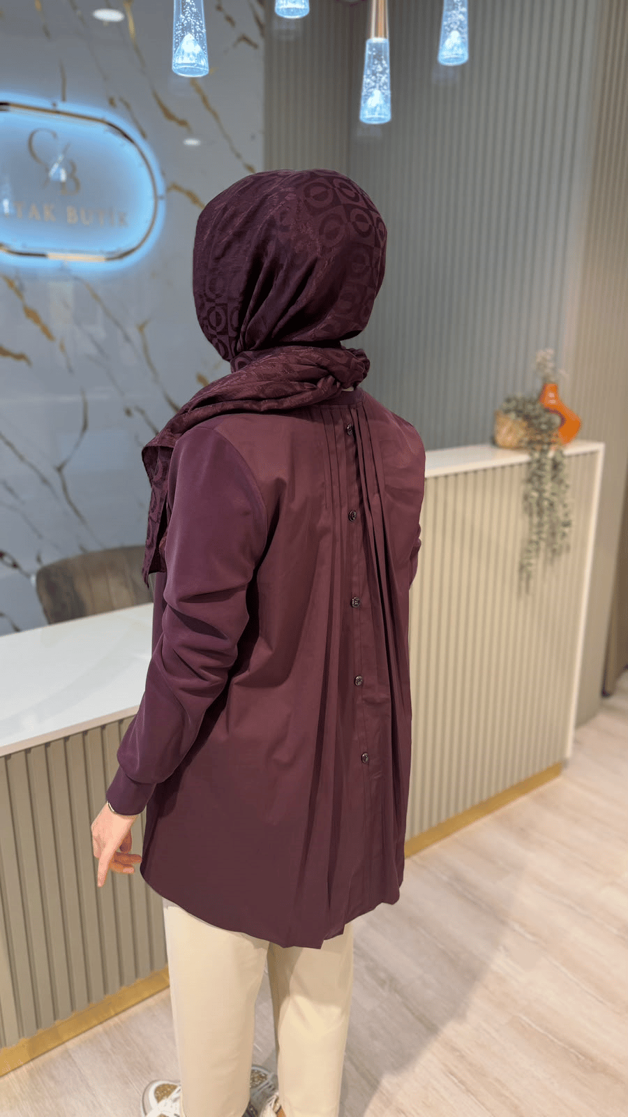 TIĞ TRİKO 4125 TAŞ AKSESUARLI TUNİK- MÜRDÜM