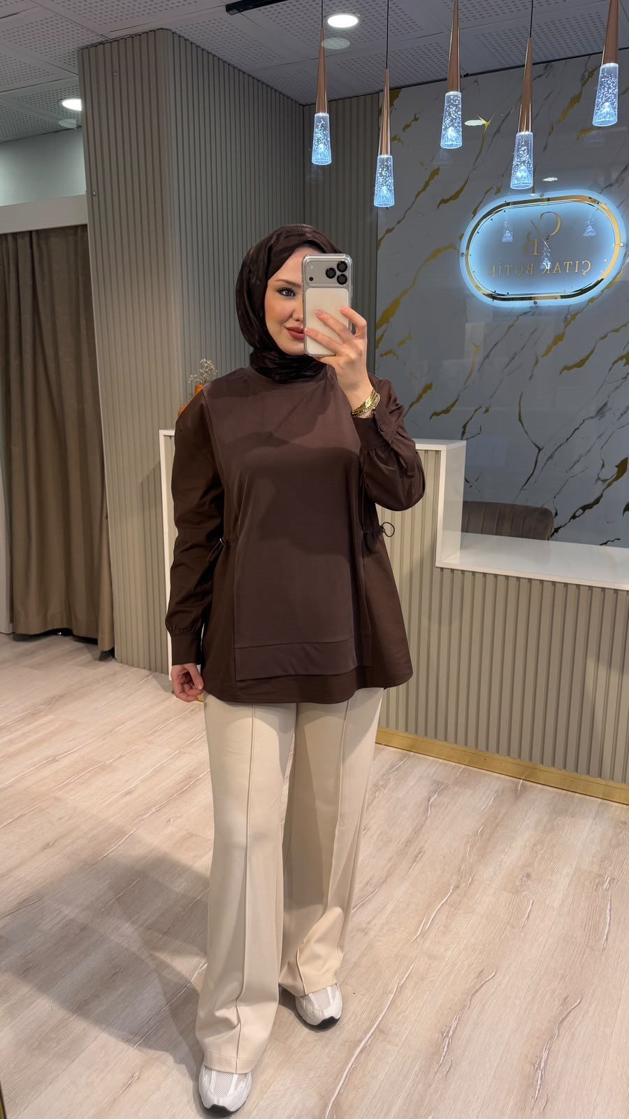 TIĞ TRİKO 4128 MİX BÜZGÜLÜ TUNİK- KAHVE