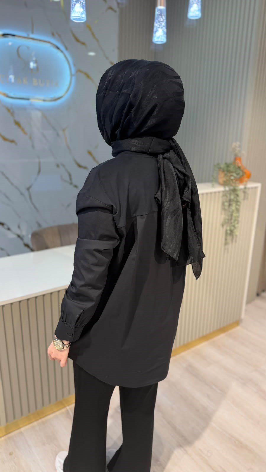 TIĞ TRİKO 4128 MİX BÜZGÜLÜ TUNİK- SİYAH