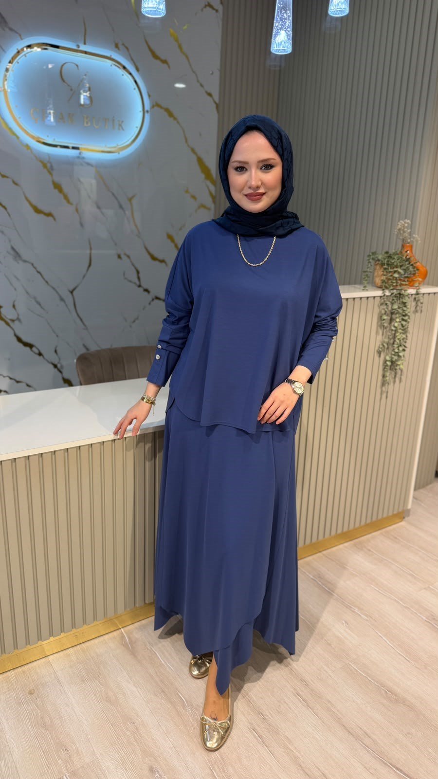 TIĞ TRİKO 5149 VEREV KESİMLİ ETEKLİ TAKIM - İNDİGO