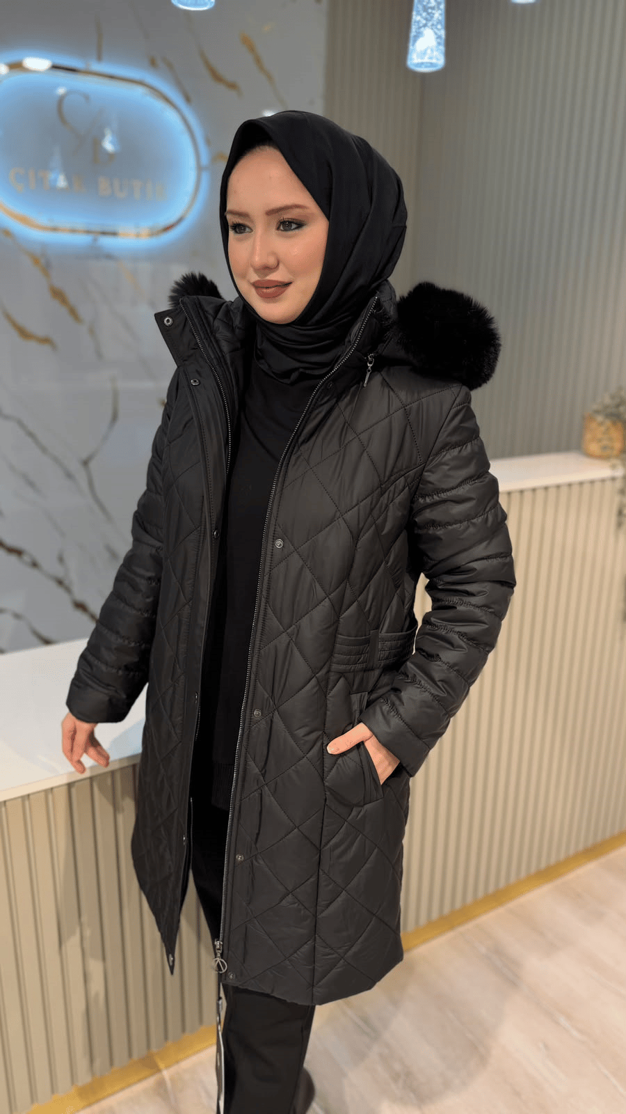 TRENÇ 5510 KABAN - SİYAH