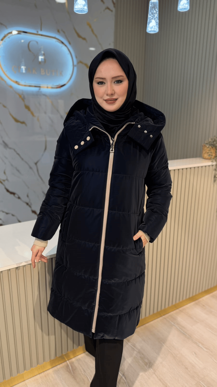 TRENÇ 5755 KABAN - LACİVERT