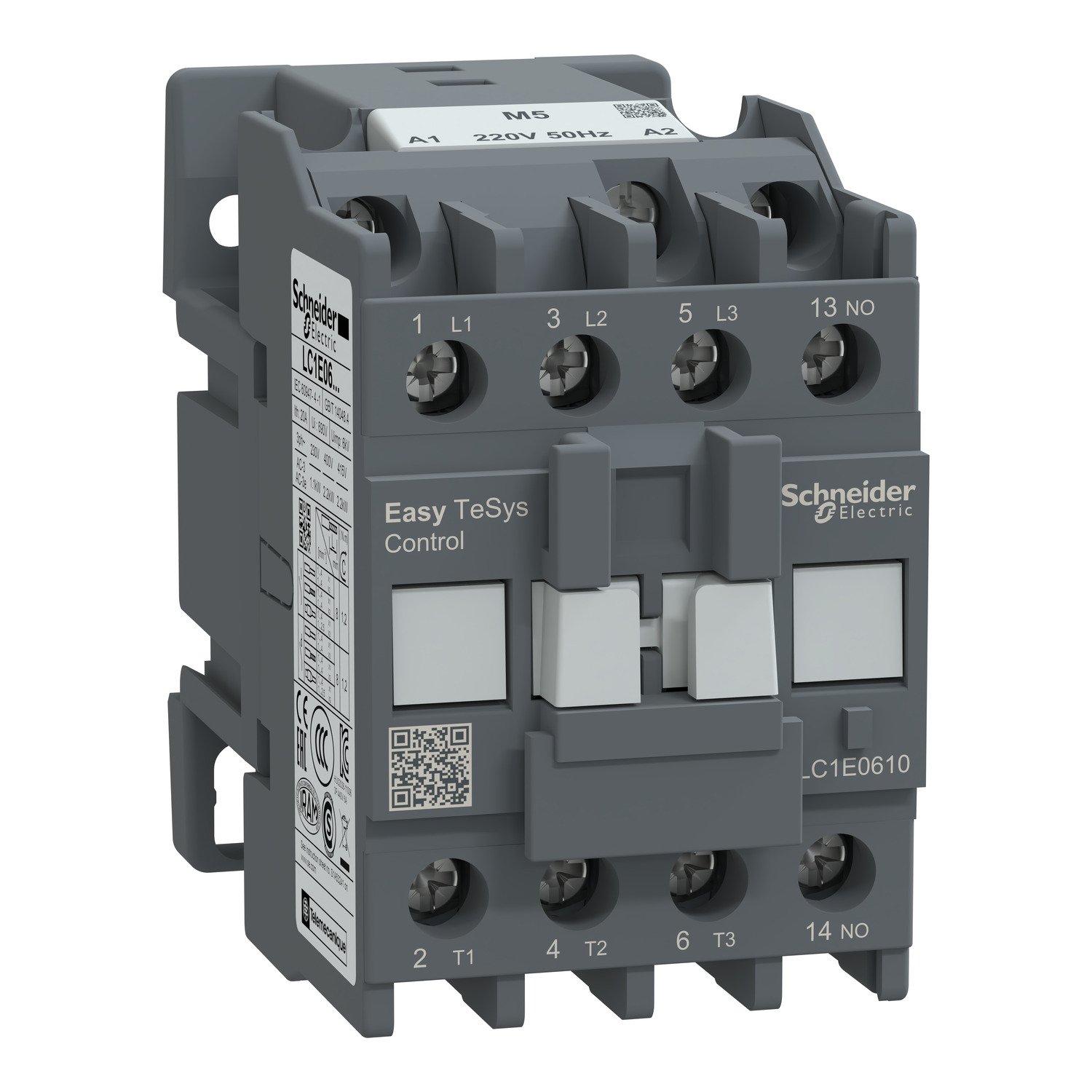 LC1E0610M5SchneiderEasy TeSys Kontaktör 3P 440 V 6A - 220 V AC BOBİN