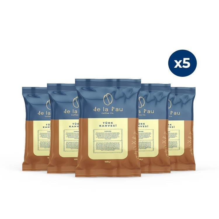 De La paıu Taze Öğütülmüş Premium Türk Kahvesi 100 Gr x 5