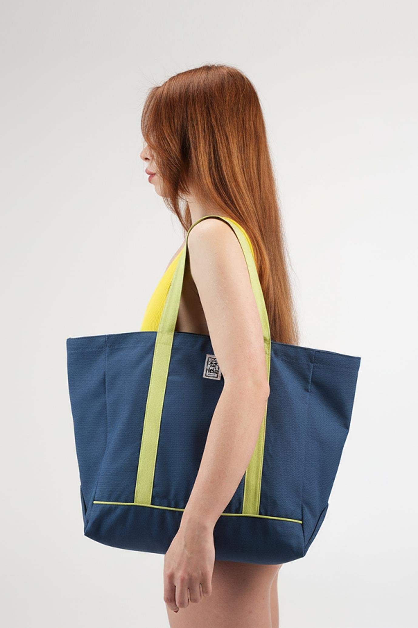 HF Dark Powder Blue Beach Bag