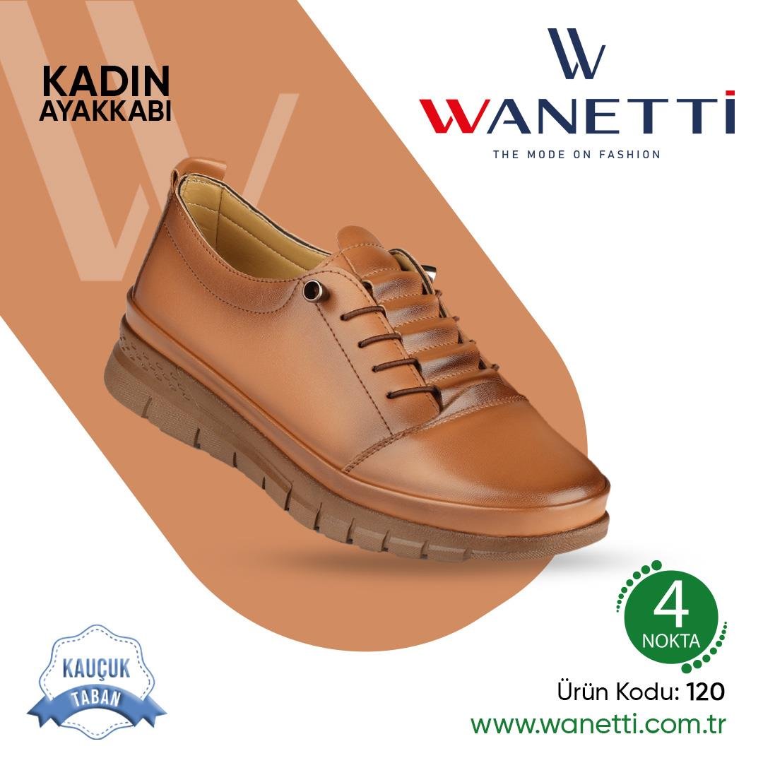 120 Atom Kauçuk Taban Bayan Ayakkabı