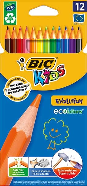Bic-Bic Evolution Üçgen Kuruboya Kalemi 12 Renk