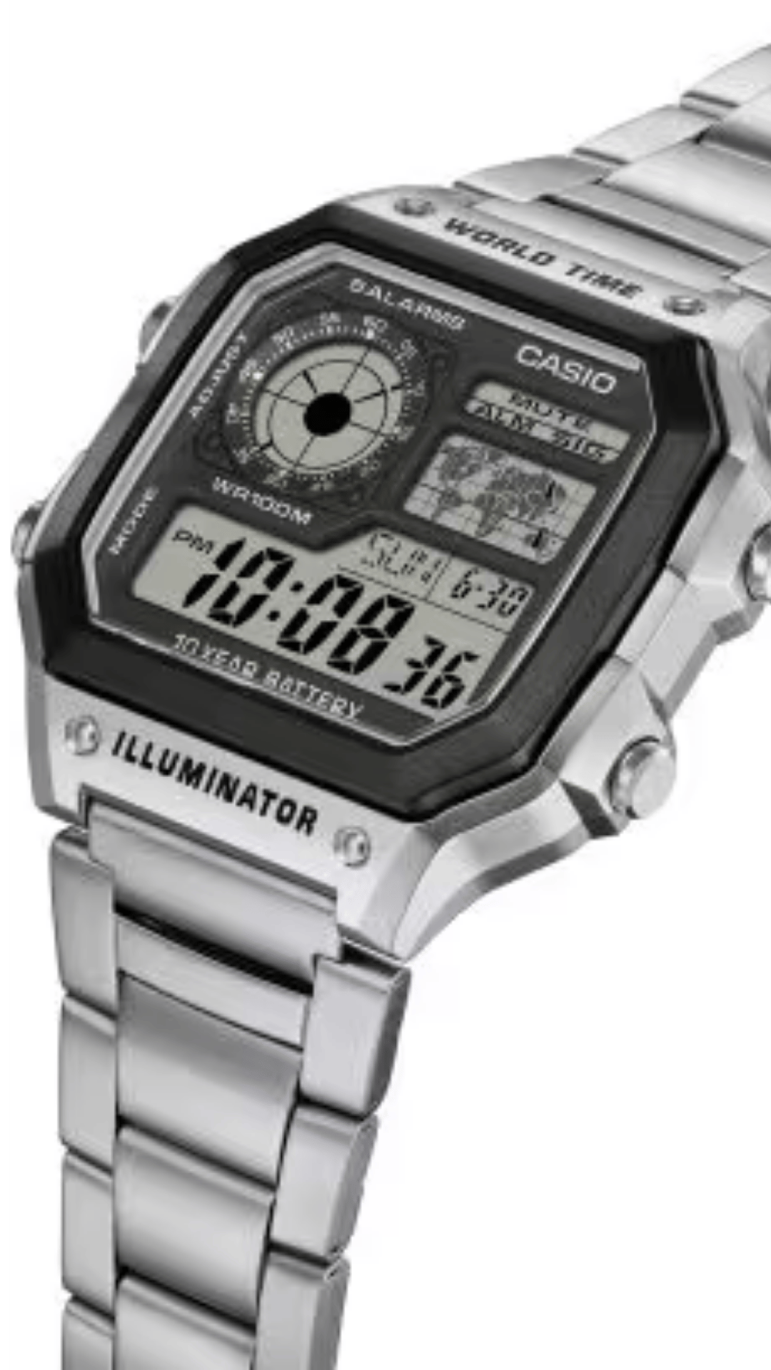 Casio AE-1200WHD-1AV Çelik Kordonlu Dijital Erkek Kol Saati