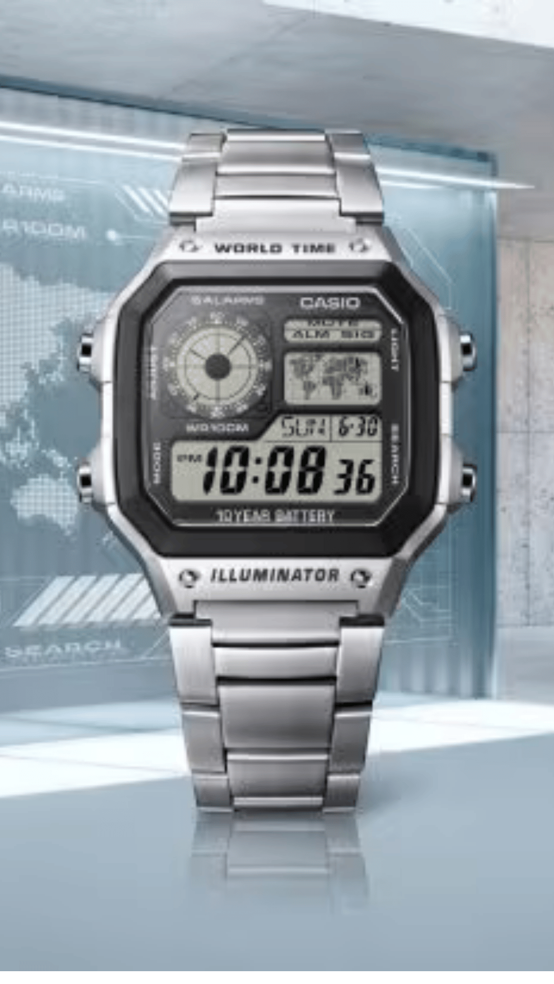 Casio AE-1200WHD-1AV Çelik Kordonlu Dijital Erkek Kol Saati