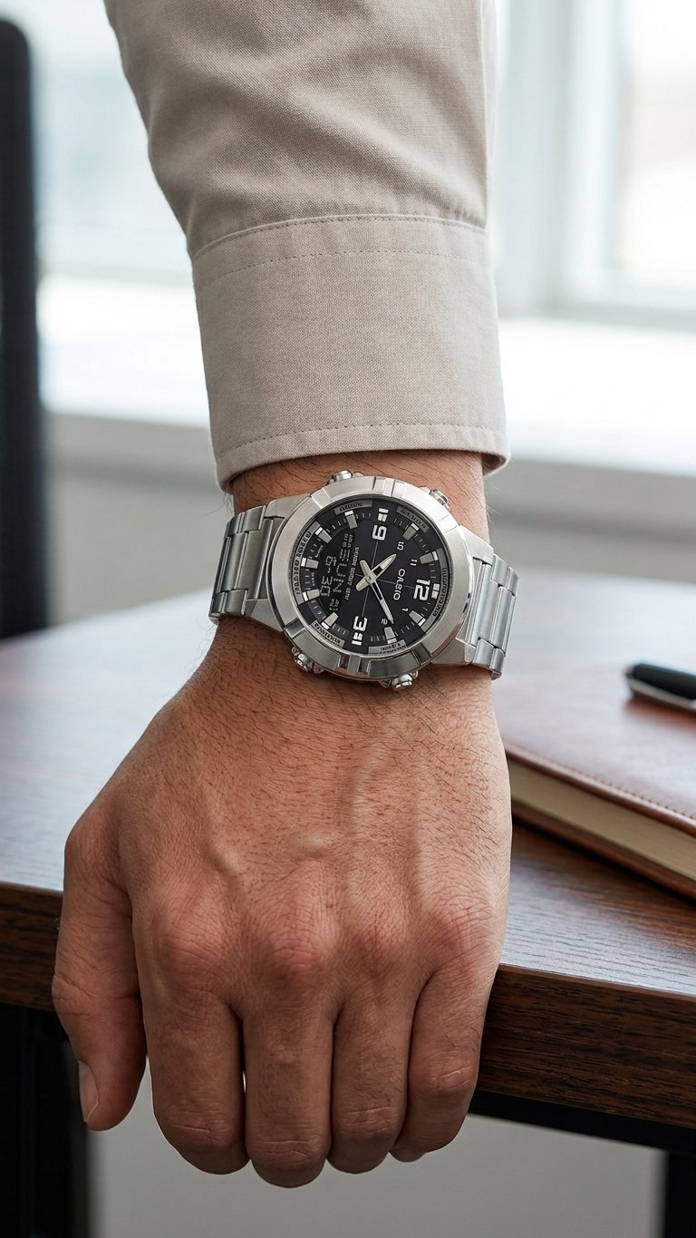 Casio AMW‑870D‑1AVDF Metal Kordon Erkek Kol Saati