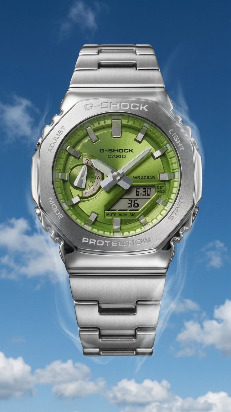 Casio G-Shock GM-2110D-3ADR Metal Kordon Erkek Kol Saati