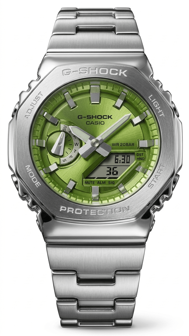 Casio G-Shock GM-2110D-3ADR Metal Kordon Erkek Kol Saati