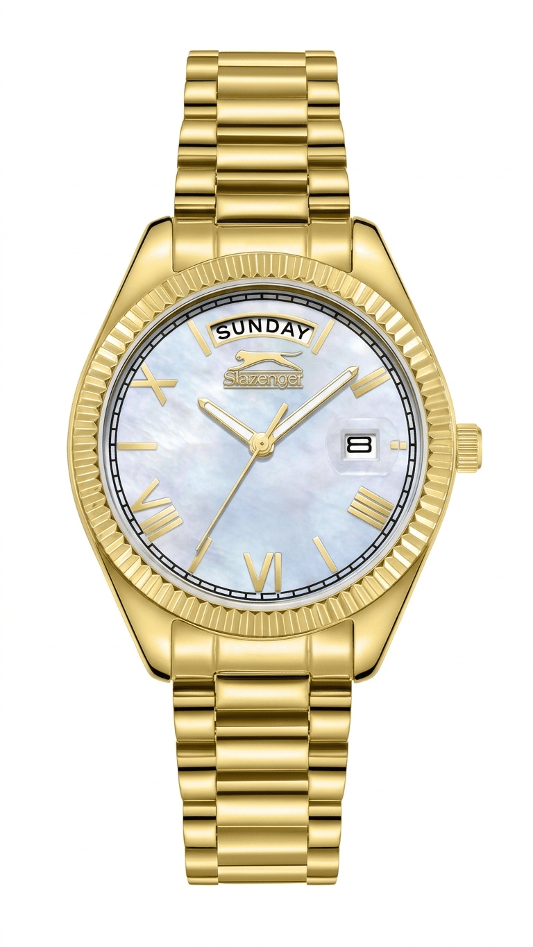 Slazenger SL.09.2338.4.11 Gold Sedef Kadranlı Çelik Kadın Kol Saati