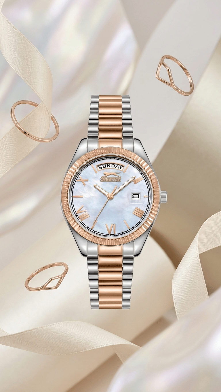 Slazenger SL.09.2338.4.12 Rose Gold Gümüş Çelik Kadın Kol Saati  Kopyala